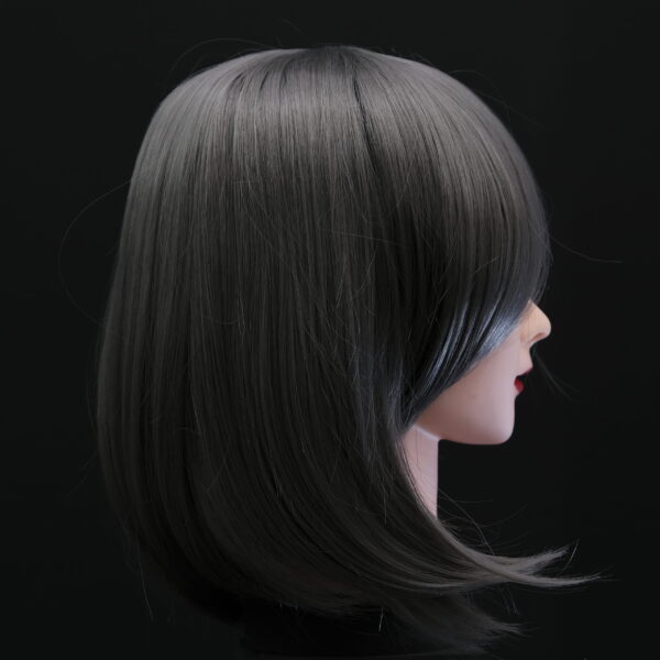 Dark Grey Hair Rose Wig -  35cm